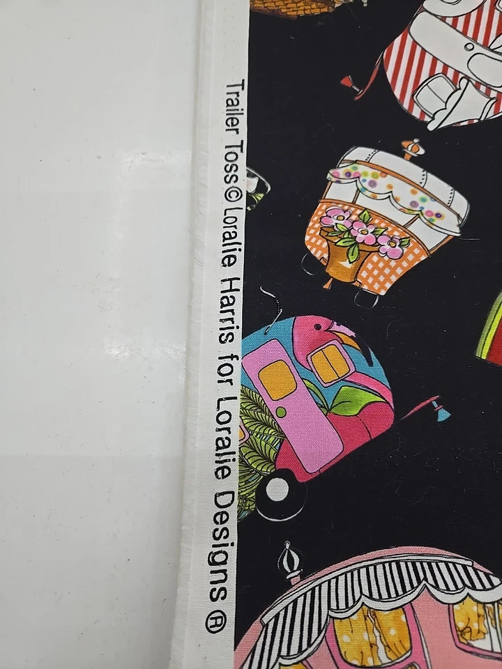 Trailer Toss Loralie Harris For Loralie Designs 3 YARD UNCUT Fabric Camping RV - Image 2 of 4
