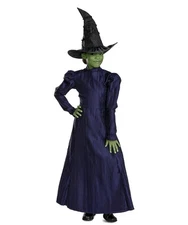 NWT Girl’s Deluxe Elphaba Costume Wicked Incl: Dress, Cape & Hat size L (10-12)