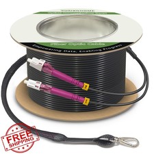 OM4 LC to LC Armored Fiber Optic Cable 200ft MMF Patch Cable