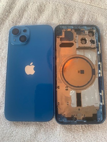 Apple iPhone 13 rear housing back glass chasis blue ( D )