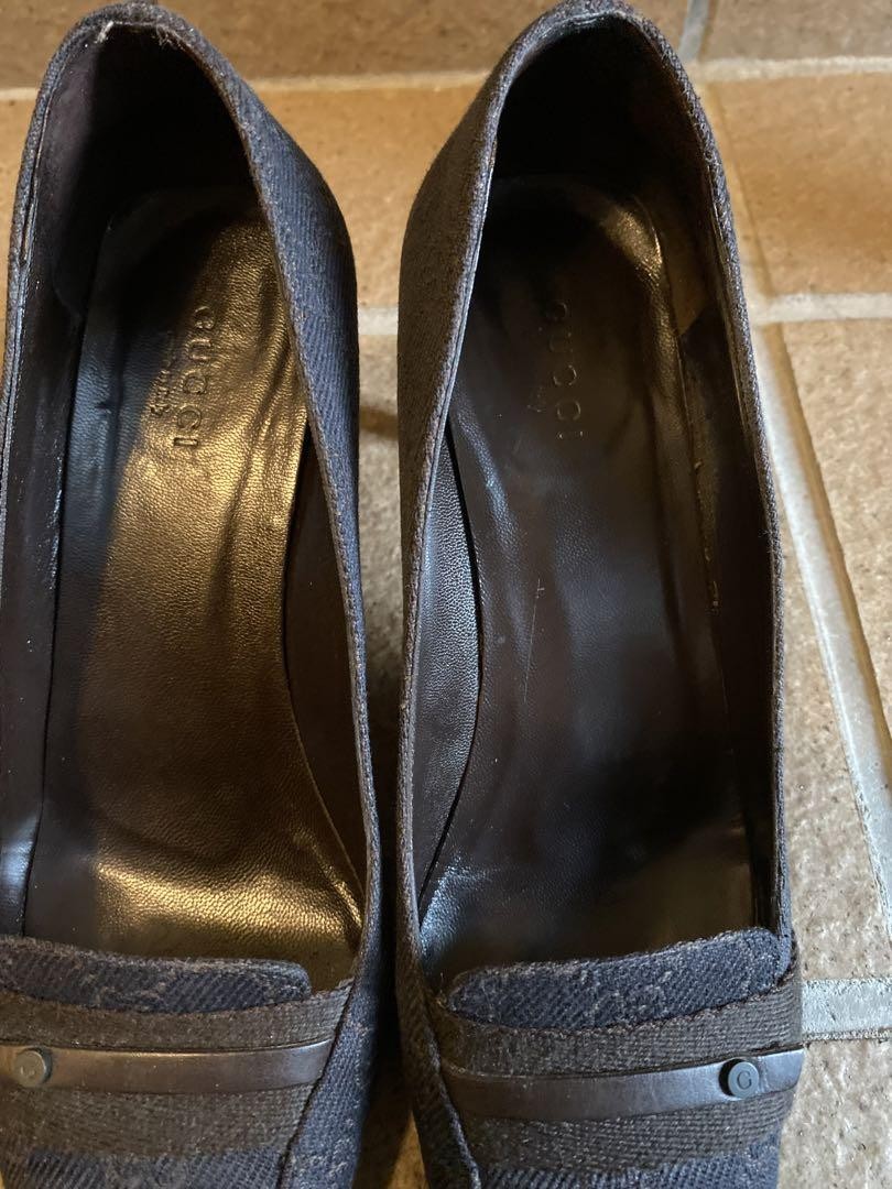 Gucci Pumps Heel Dark Brown With GG Pattern Size 37.5 US About7.5 For Women thumbnail 8