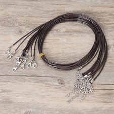 10 Pcs Brown Wax Necklace Cord 1 5 Mm Diameter 60 Cm Length Pendant Rope