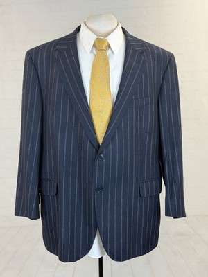 Coppley Loro Piana Men Dark Navy Blue Stripe Cashmere Wool Suit 48R 42X28 $2,698