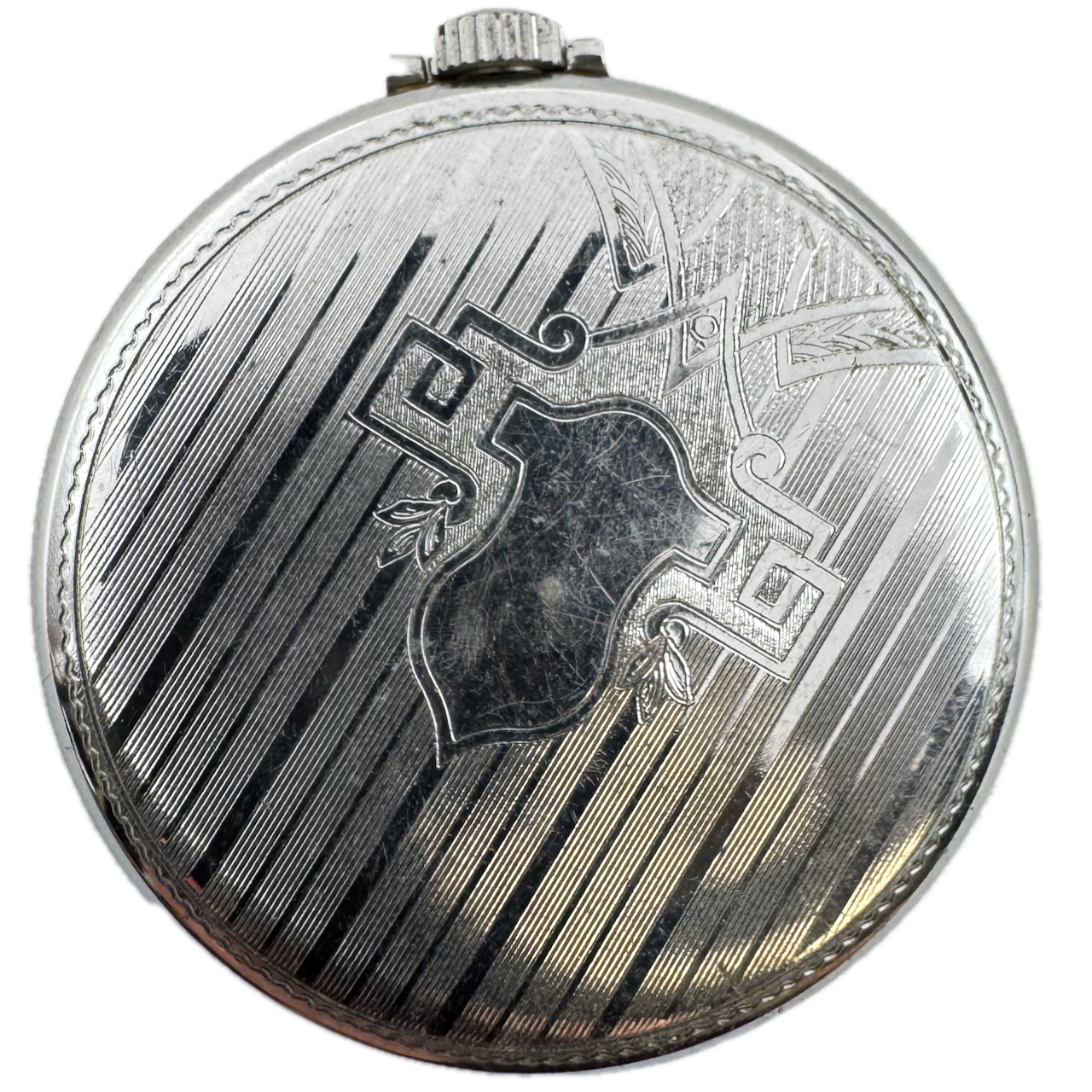 Antique Illinois Spartan 4s Open Face Pocket Watch with Pinstriped Case