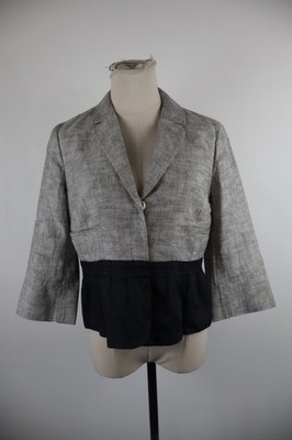MAX&CO DAMEN BLAZER JACKE 44 WOMAN VINTAGE CASUAL JACKET SCHULTER BAUMWOLLE LEINEN