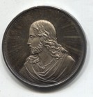 Livonia ca 1860s Silver Baptismal Thaler in Original Box Silver 30mm See Scans — photo 3