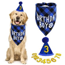 Dog Birthday Party Set Happy Birthday Bandana Hat for Small Medium Large Dogs