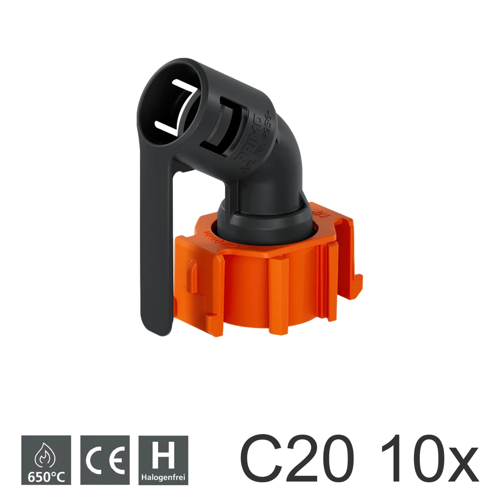 PRIMO Elektroinstallation Wand- und Deckenkrümmer C20 P956-20-NK 10 Stück
