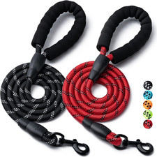 2 Pack Dog Leash, 4/5//6 FT Heavy Duty Nylon Rope Pet Leashes with Comfortable P