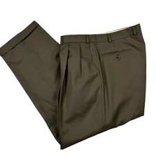 Chaps Ralph Lauren LRL Men’s Pleated Dress Pants Brown • 36x29
