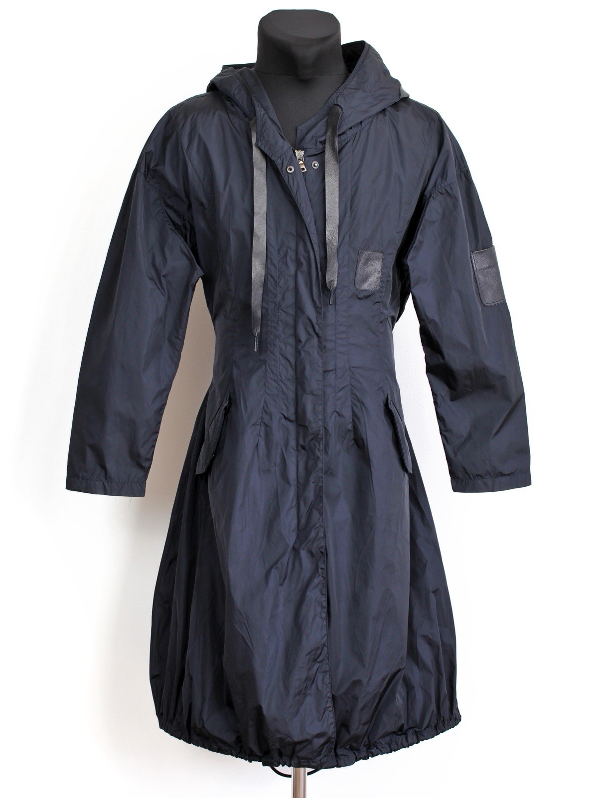 Prada 2009 Women’s Nylon Coat With Leather Details RARE, Size 44