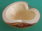 Alfredo Barbini Murano Glass Ashtry Bowl Banana Yellow Vintage Hand Blown 1950's