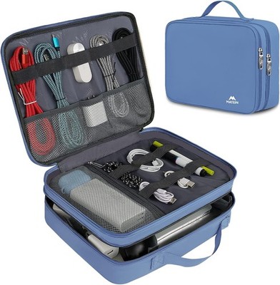 MATEIN Cable Organizer Bag, Large Travel Tech Water Large, Blue