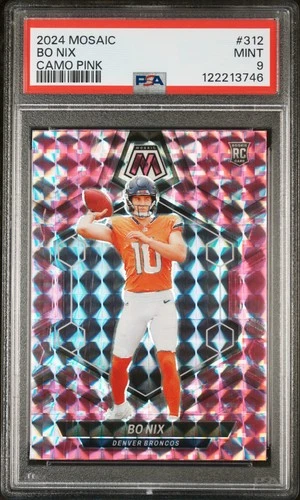 2024 PANINI MOSAIC CAMO PINK #312 BO NIX PSA 9
