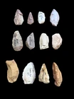 Group of 12 Aboriginal Stone Flaked Tools  - Collected WA NT and Qld pre 1960's
