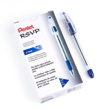 Pentel BK90C R.S.V.P. Stick Ballpoint Pen, .7mm, Trans Barrel, Blue Ink, Dozen