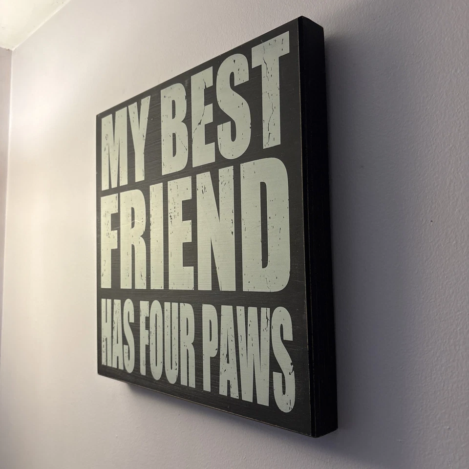 Декоративный деревянный знак декор собака кошка животное My Best Friend Has Four Paws БОЛЬШОЙ - Изображение 2 из 4