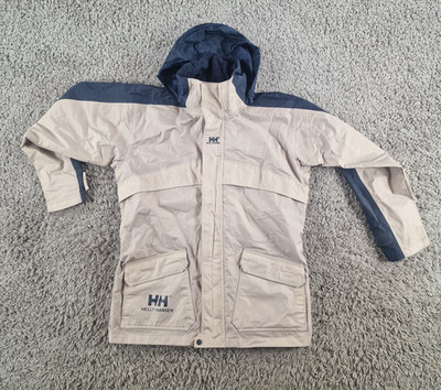 Helly Hansen Jacket Mens Small Beige Waterproof Rain Coat