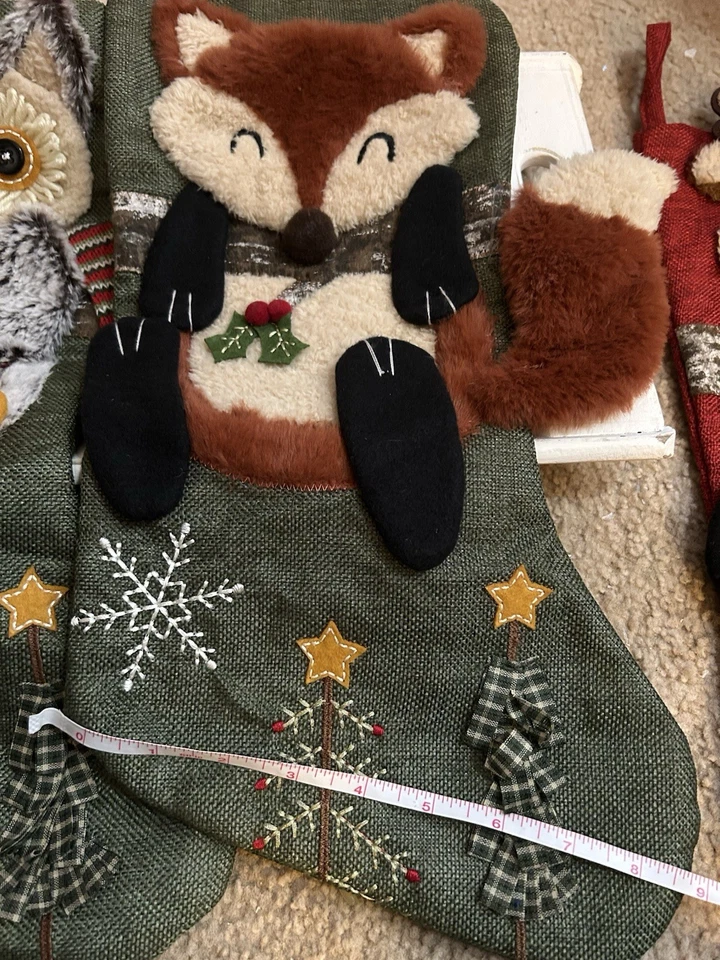 conjunto de 4 meias de Natal- Fox-sleuth-owl-moose - Imagem 2 de 4