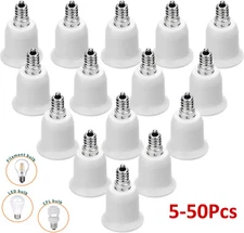 5/10/20/50Pcs Light Bulb Socket Adapter E12 to E26/E27 Base Chandelier Converter