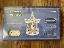 ROKR 3D Wooden Puzzle - Romantic Carousel, Mechanical Music Box, NEW & SEALED