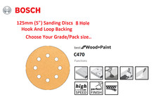 Bosch 125mm Round Sanding Discs Pads 40-240G Orbital Sander Hook Loop Sand Paper