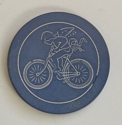 RARE c1905 Antique USPCC Playing Cards Cupid Bicycle Engraved Clay Poker Chip