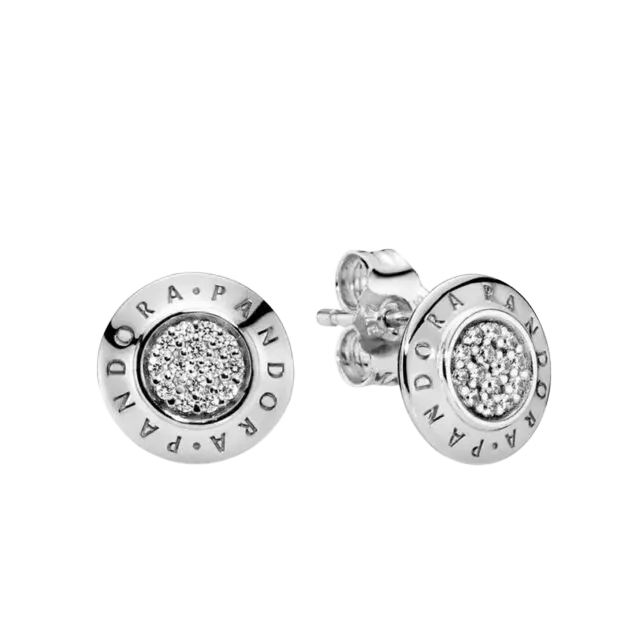 PANDORA Sparkling Logo Stud Earrings 290559CZ 5700302258813 eBay