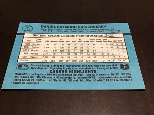 DAN QUISENBERRY Oddball Insert & Regular issue Baseball ROYALS YOU CHOOSE - Picture 109 of 133