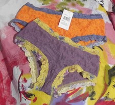 2 NEW HANKY PANKY 4812 SCU SDEN/VPRR LACE BOYSHORT PANTIES XS