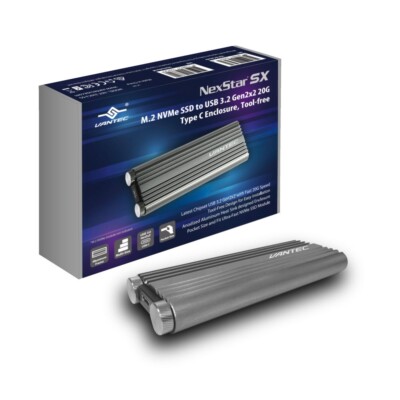 Vantec M.2 NVMe SSD To USB 3.2 Gen2x2 20G Type C Enclosure