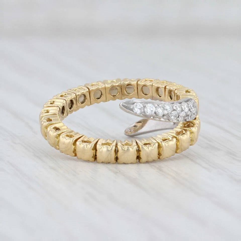 Anillo Bypass Moneda Roberto Oro Amarillo Blanco 18k Talla 5 con Bolsa Foto 4 de 4