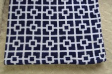 Luvable Friends Blue White Print Baby Blanket Security Lovey Square Geo