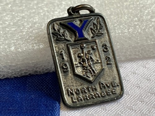 Vtg 1932 Sterling Silver North Ave Larrabee Chicago YMCA Insurance Pendant
