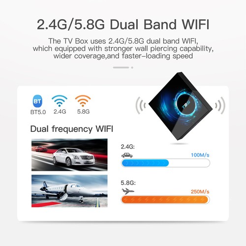 T95 Android10 H616 Quadcore-A53 2.4G/5G Dual 6K Q8J8 - Picture 8 of 12