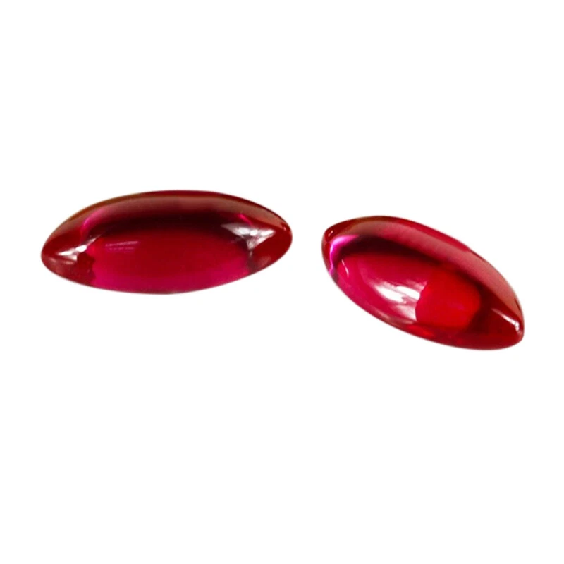 Red Ruby 1.5x3mm To 2.5x5mm Marquise Flat Back Cabochon Synthetic Loose Gemstone - Image 3 of 4
