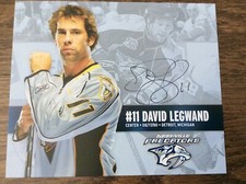 David Legwand Nashville Predators Autographed Signed Hockey Photo