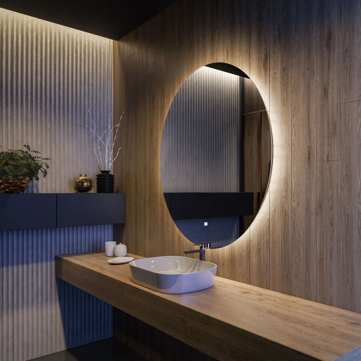 Illuminated LED Bathroom Mirror Backlit LED LIGHTED TOUCH SWITCH