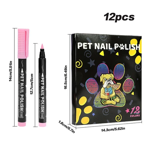 12 Colors Pet Dog Cat Nail Polish Quick Dry Safe Coloring Marke Pens DIY Tiktok - Picture 10 of 11
