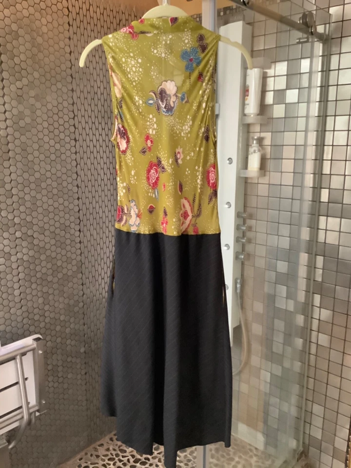 MOSCHINO 丝绸羊毛长款连衣裙(意大利) — 第 2/4 张图片