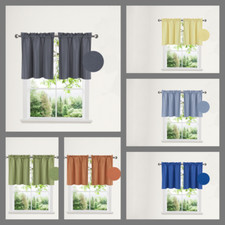 BLACKOUT MICROFIBER WINDOW VALANCE ROD POCKET LINED MODERN DECOR DESIGN RS5