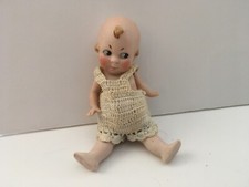 Antique All Bisque  5 1/2” Googly Eyed German Molded Hair Happifat?  Doll