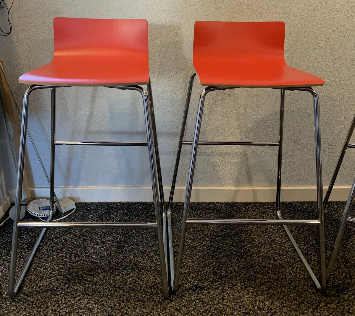 Red Ikea Bar Stools pair eBay