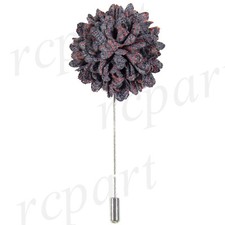 New in box Men's Suit chest brooch Gray fabric flower lapel pin formal wedding