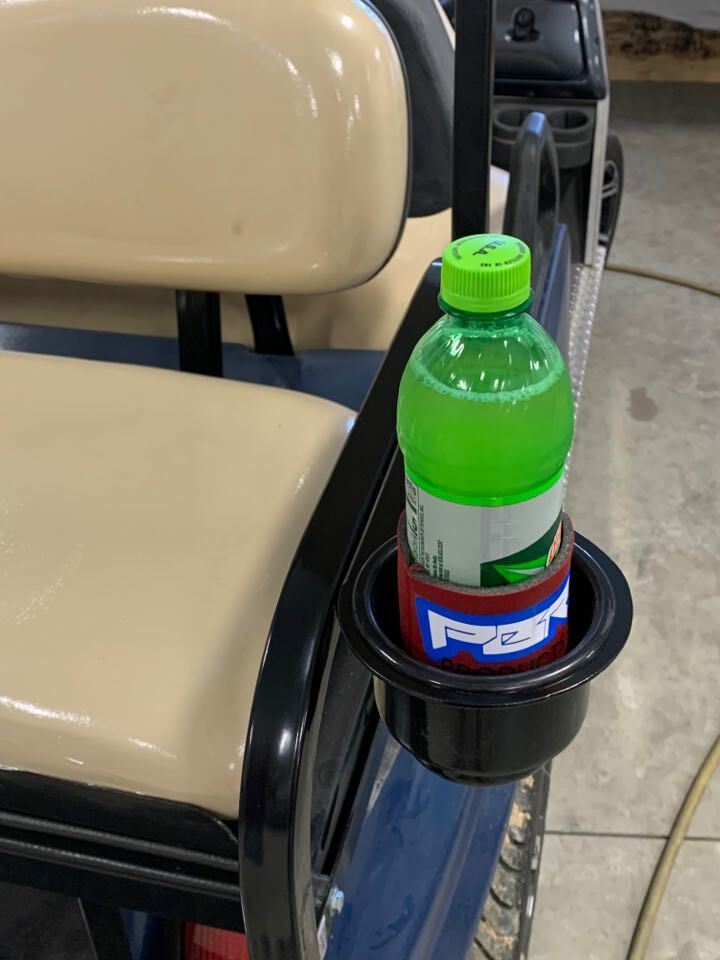 Universal Rear Golf Cart Seat Cup Holders Black EZGO, Yamaha, DS TXT