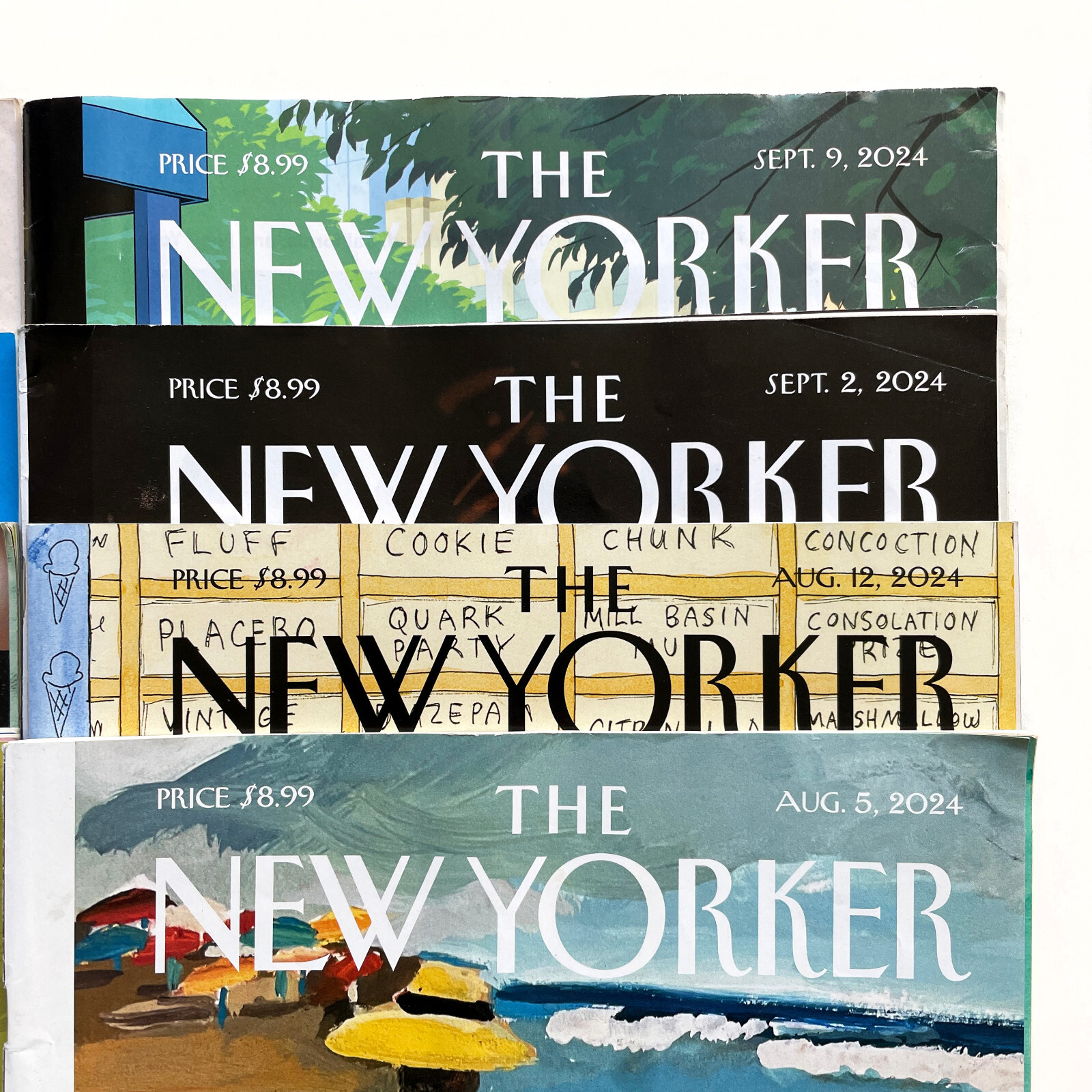 Twelve 2024 New Yorker Magazine Issues • No Subscription Labels