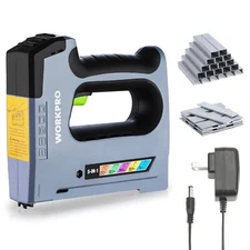 WORKPRO 5 in 1Cordless Staple Gun 3.6V Rechargeable Electric w/2000 Staples&Nail