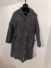 Khaki Parka Coat Size L (14) By Blanc Noir