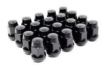 Set 20 12x1.5 Black Acorn Tuner Lug Nuts for Ford Fusion Focus Escape MKC MKZ