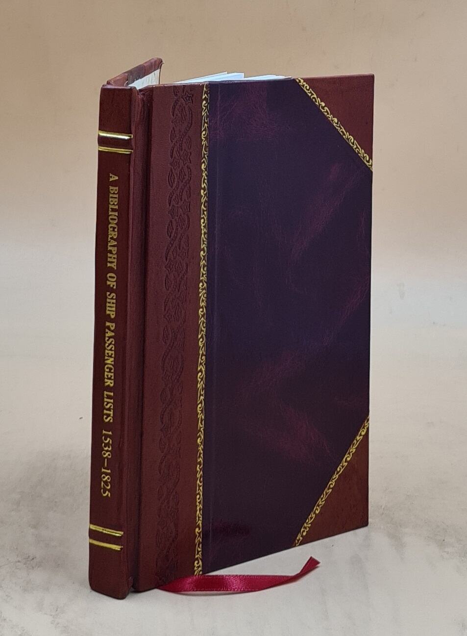 Rare Leather Bound Bibliography of Ship Passenger Lists 1538-1825 Guide